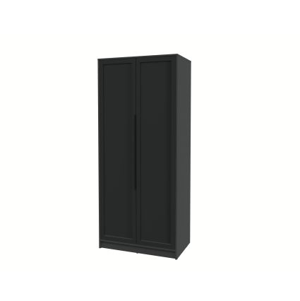 Шкаф распашной Тренд КТ-Ш2 (Антрацит ЛДСП/ Черный ЛМДФ) Ш918 В2128 Г547 Шкаф распашной Тренд КТ-Ш2 (Антрацит ЛДСП/ Черный ЛМДФ) Ш918 В2128 Г547